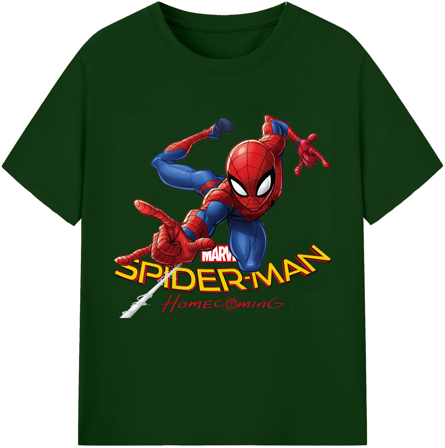 （画像用） Spider Man スパイダーマン 綿100％半袖Tシャツ（フロントプリント）